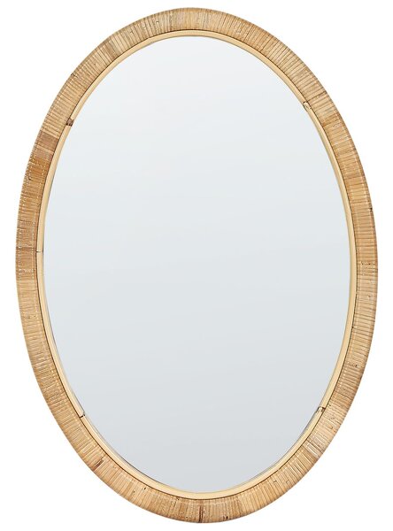 Falitükör FOISSY 50 cm 70 cm Rattan Természetes