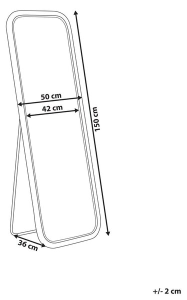 Állótükör MALANGE 150 cm Rattan Természetes