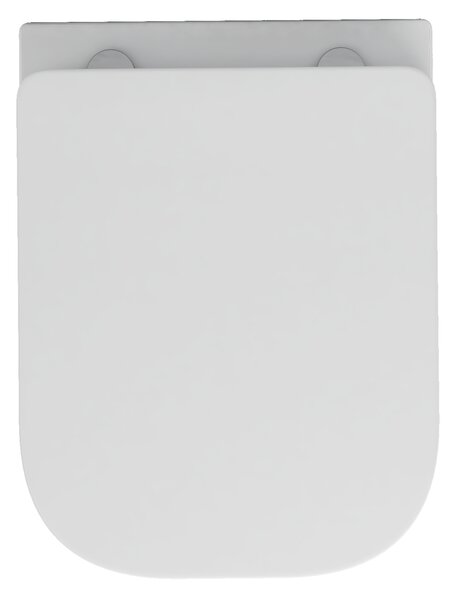 Invena Paros, falra akasztható WC csésze Rimless 465x350x360 mm + SLIM wc ülőke lassan záródó, fehér fényes, INV-CE-90-001-W