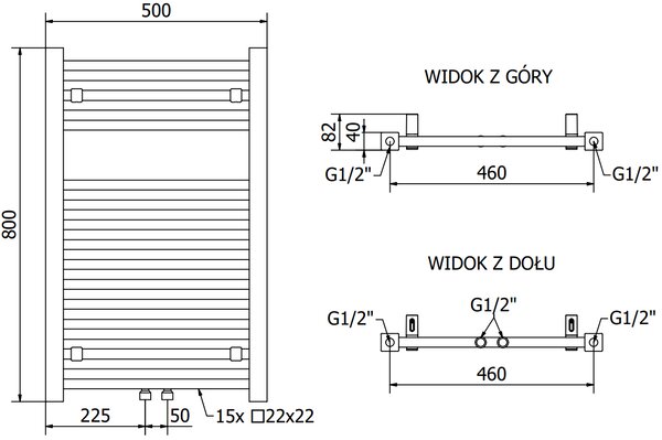 Mexen Pluton, elektromos fűtőelem 800x500 mm + fűtőrúd 600 W, fehér, W106-0800-500-2600-20