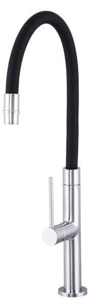 Gamma Flex Slim, magas konyhai csaptelep rugalmas karral H-480 mm, fekete-króm, GMA-BFXSL-CH