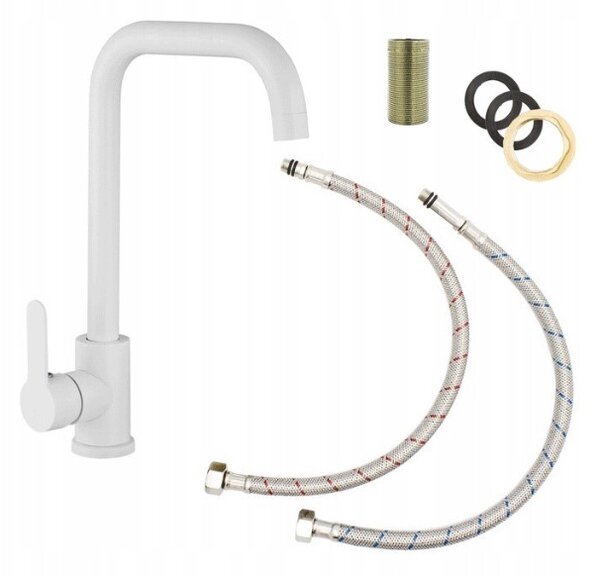 Gamma Steel, szabadon álló mosogató csaptelep h-320, fehér, GMA-BSK-WH