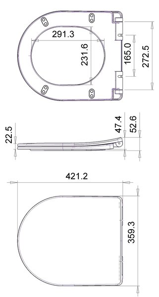 Aqualine Aqualine, VERMET WC ülőke, Soft Close, fehér, VRS008