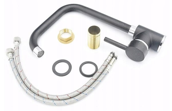 Gamma Steel, szabadon álló mosogató csaptelep h-320, fekete foltos, GMA-BSK-BP