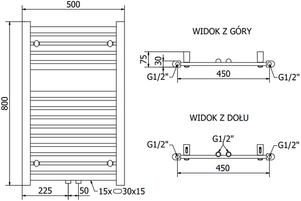 Mexen, Mexen Hades elektromos melegítő 800 x 500 mm, 600 W, fehér - W104-0800-500-2600-20
