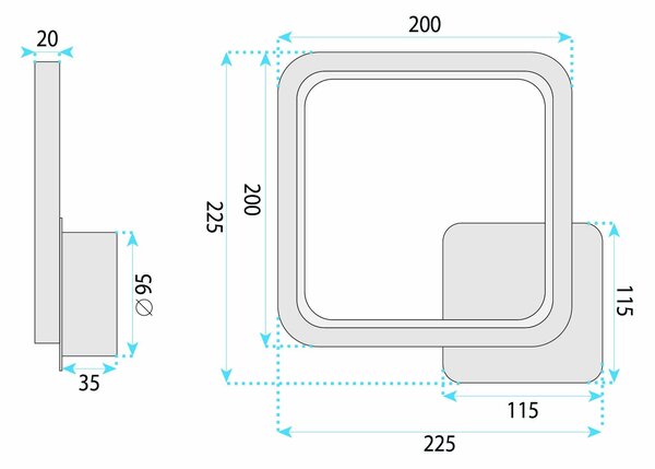 LHJ122-W fekete LED fali lámpa