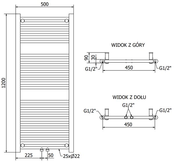 Mexen, Mexen Mars elektromos melegítő 1200 x 500 mm, 600 W, arany - W110-1200-500-2600-50