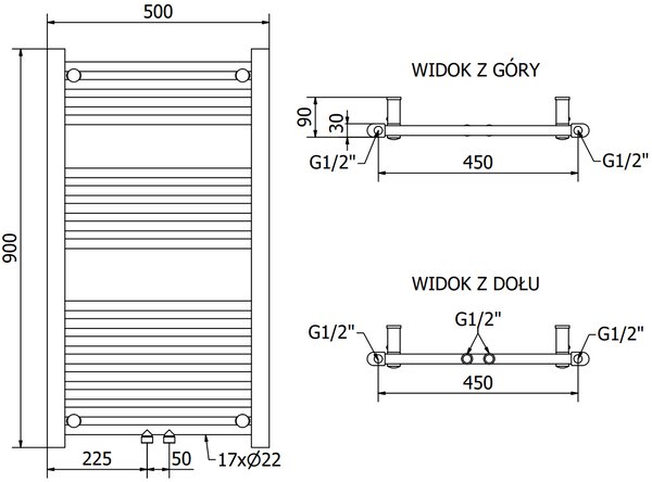 Mexen, Mexen Mars elektromos melegítő 900 x 500 mm, 400 W, fehér - W110-5900-500-6400-20