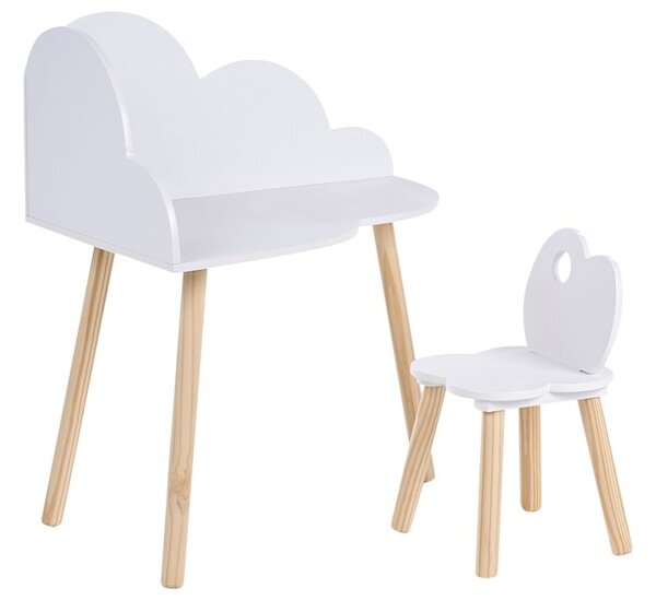 Gyermek asztal és székszett CLOUDY Fehér