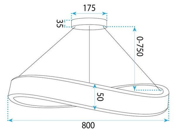 FÜGGESZTETT MENNYEZETI LÁMPA SWE068-CP 80cm GOLD