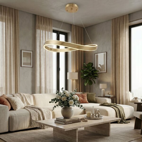 FÜGGESZTETT MENNYEZETI LÁMPA SWE069-CP 80cm BRUSH GOLD