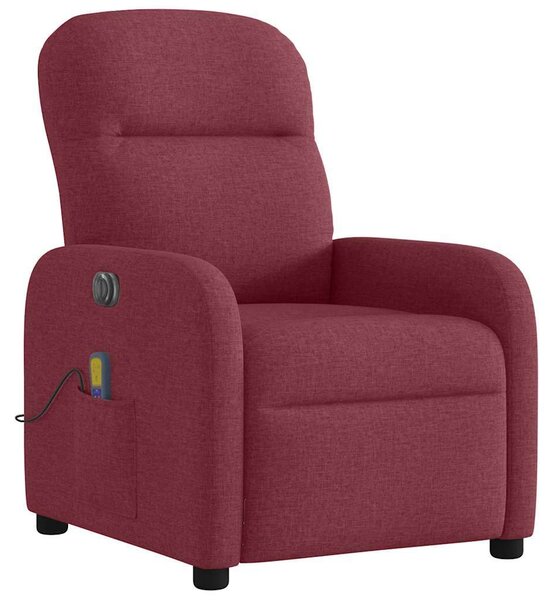 VidaXL bordó szövet elektromos dönthető masszázsfotel