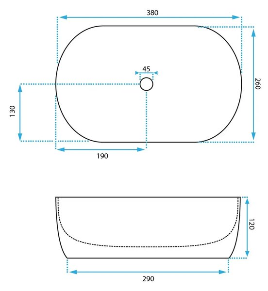 Rea Amelia Mini STONE MATT, asztali mosogató 380x260x130 mm, szürke kőutánzat, REA-U9109