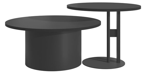Dohányzóasztal szett Oswego 159, Fém, 33cm, Fekete