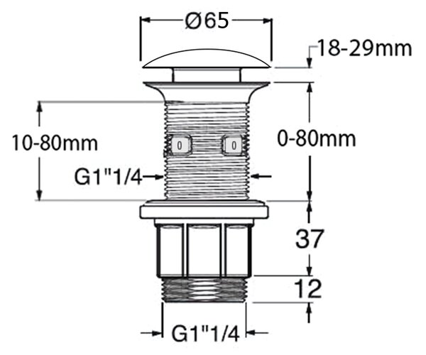 Sapho Sapho, Mosogató kimenet 5/4", click-clack, betondugó, antracit, FG916