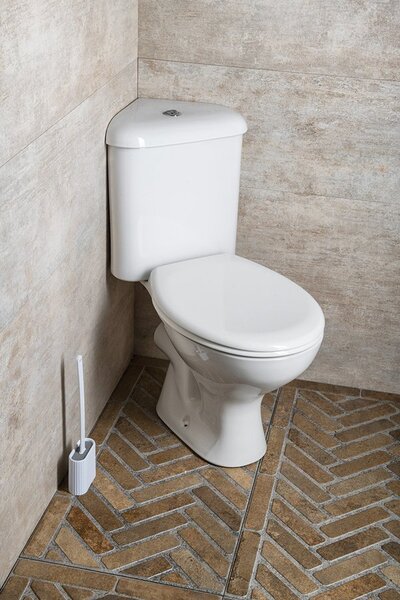 Aqualine Aqualine, CLIFTON Corner WC kombitálca öblítőkészlettel, fehér, FS1PK