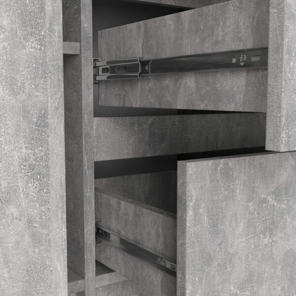AKORD K100 Beton Komód 2 Ajtós 3 Fiókos