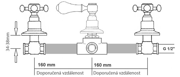Sapho Sapho, ANTEA rejtett zuhanycsaptelep, 2 kivezetés, króm, SET305-101