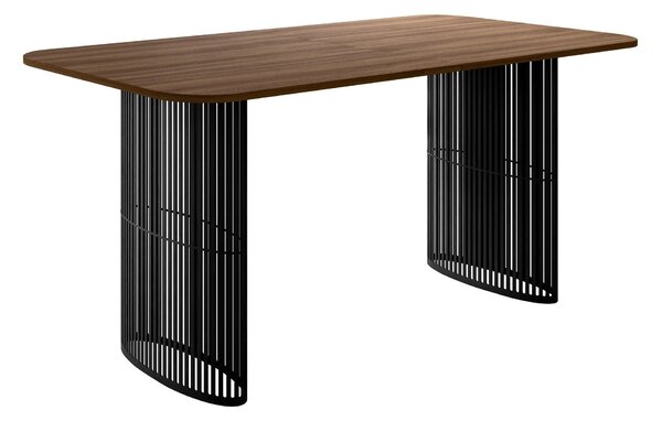 Asztal Oswego 163, 76x90cm, Dió, Fekete