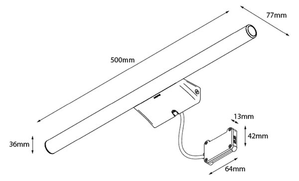 Sapho Sapho, IRENE 2 LED fali lámpa, 9 W, 500x35x77 mm, króm, E27556CI
