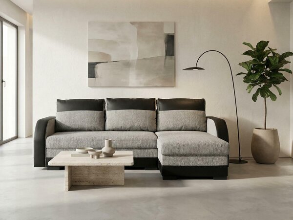 Sarokkanapé Gratia, Öko-bőr + Kárpit, 85x230x140cm