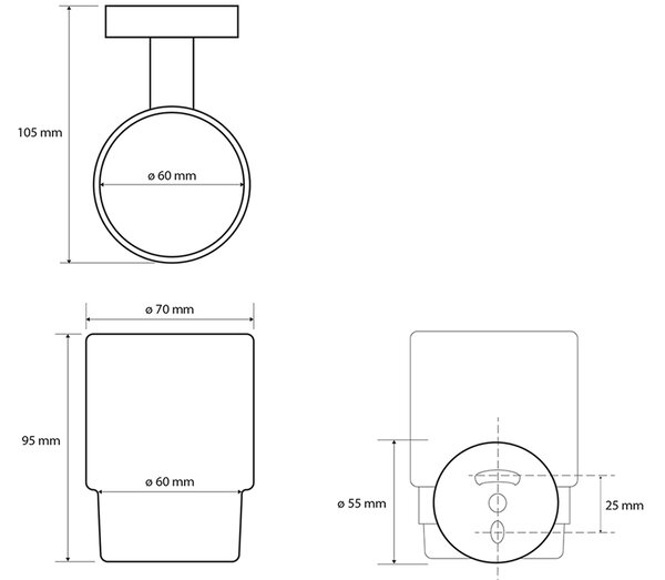 Sapho Sapho, X-ROUND WHITE akasztós csésze, tejüveg, fehér matt, XR903W