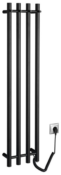 Sapho Sapho, PAPINADO elektromos törölközőszárító, 263x1200mm, 85W, fekete matrac, ER350