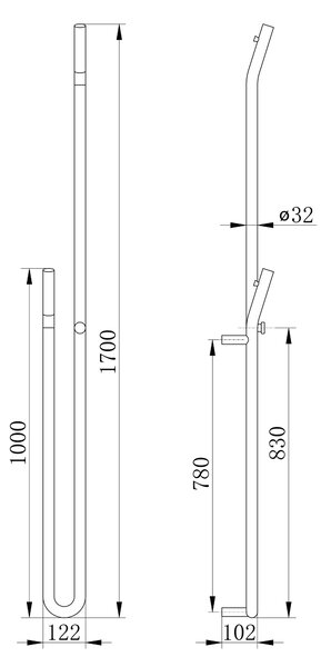 Sapho Sapho, DUOPASSO elektromos törülközőszárító időzítővel, 122x1700mm, 45 W, arany matt, ER830