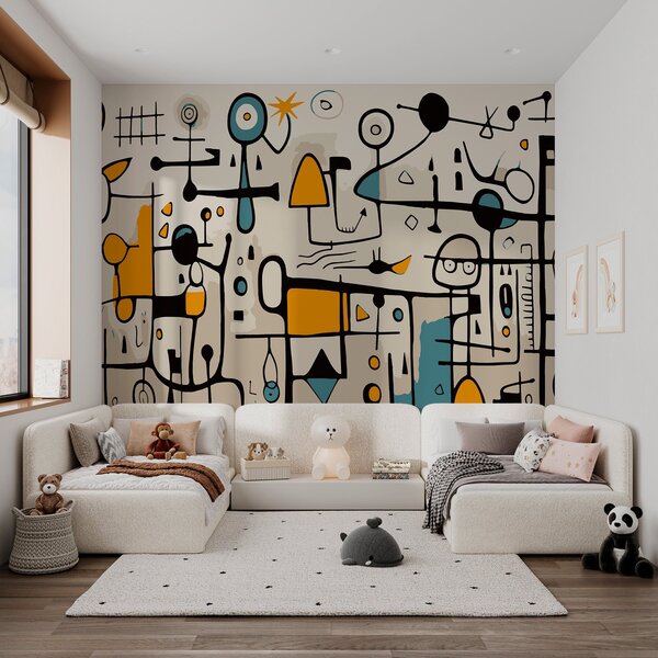 Fotótapéta Absztrakt művészet geometrikus formákkal szecessziós stílusban, Fotótapéta modern, w02029 : Uwalls.hu