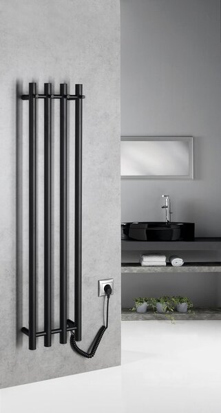 Sapho Sapho, PAPINADO elektromos törölközőszárító, 263x1200mm, 85W, fekete matrac, ER350