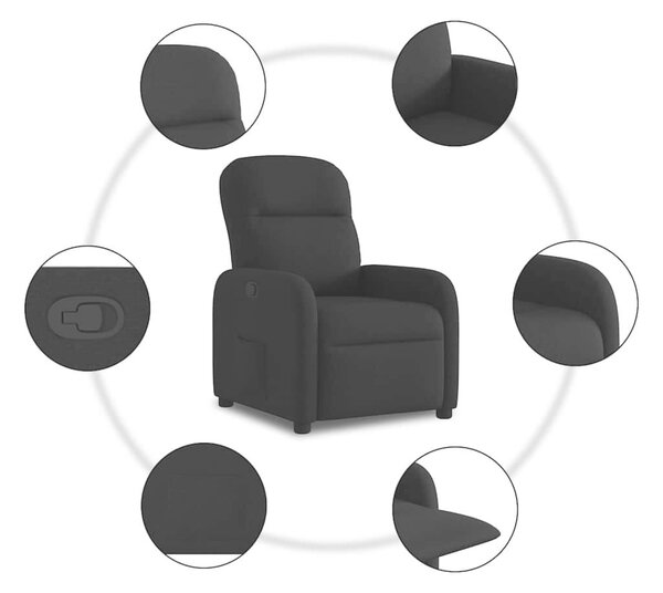 VidaXL fekete szövet dönthető fotel
