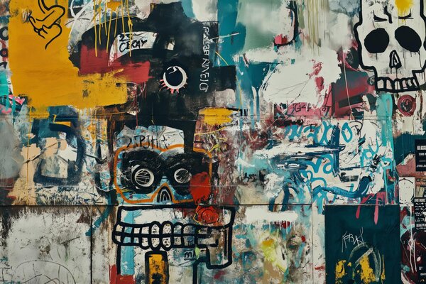 Fotótapéta Graffitivel borított fal, Tiniknek szánt fotótapéta, Népszerű fotótapéta, w01188 - Tapeko.hu