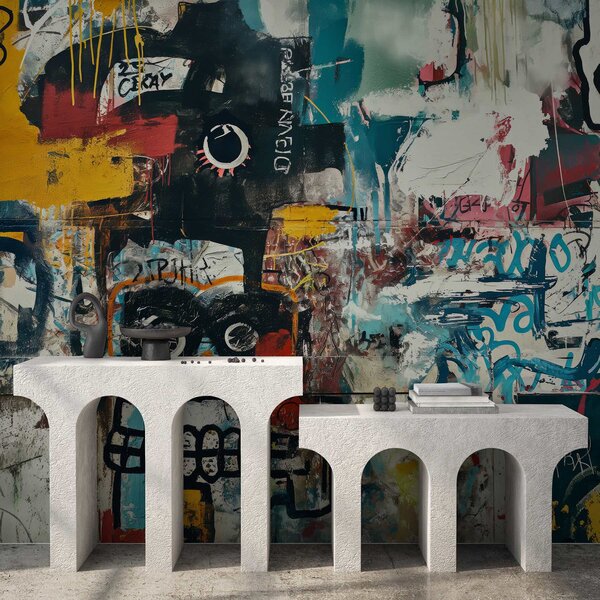 Fotótapéta Graffitivel borított fal, Tiniknek szánt fotótapéta, Népszerű fotótapéta, w01188 - Tapeko.hu
