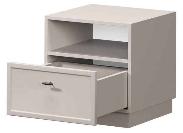 Lorini éjjeliszekrény fiókkal 45 cm - kasmír / fekete T-bar fogantyú