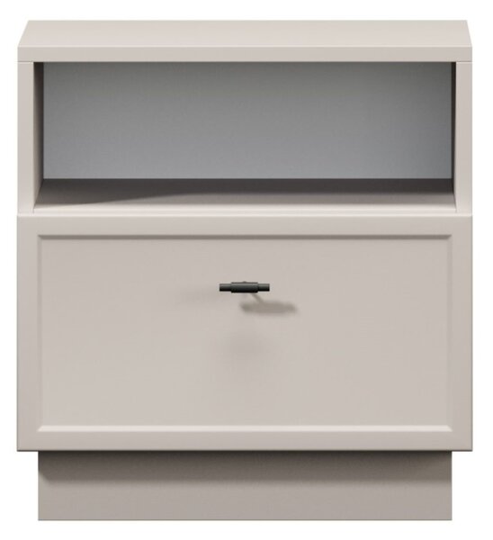 Lorini éjjeliszekrény fiókkal 45 cm - kasmír / fekete T-bar fogantyú