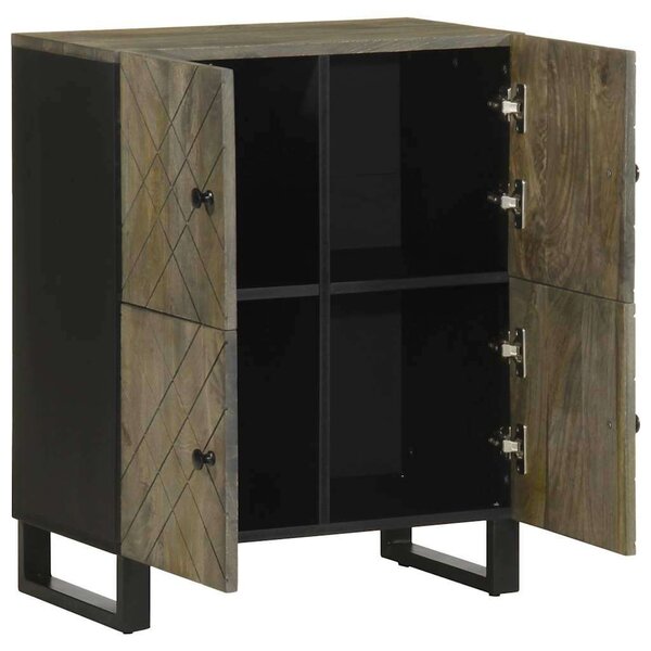 VidaXL Sideboard Fekete 60x33x75 cm tömörfa Mango