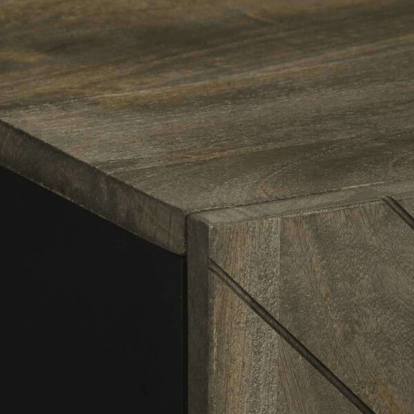 VidaXL Sideboard Fekete 60x33x75 cm tömörfa Mango