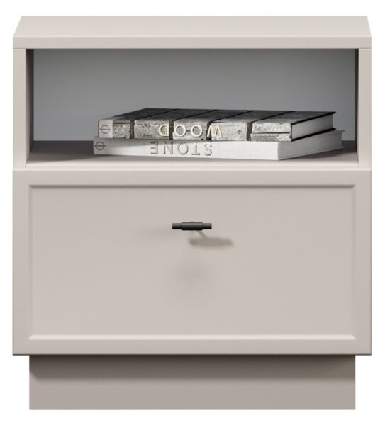 Lorini éjjeliszekrény fiókkal 45 cm - kasmír / fekete T-bar fogantyú
