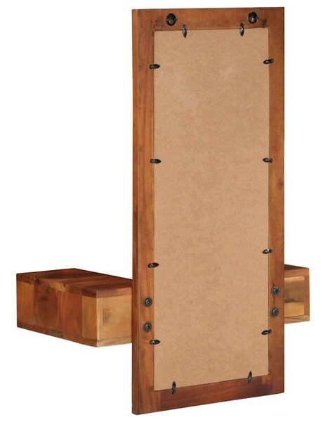 VidaXL fali tükör fiókokkal 60x33x90 cm tömör fa akácfa