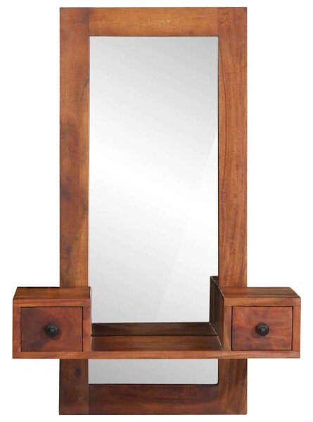 VidaXL fali tükör fiókokkal 60x33x90 cm tömör fa akácfa