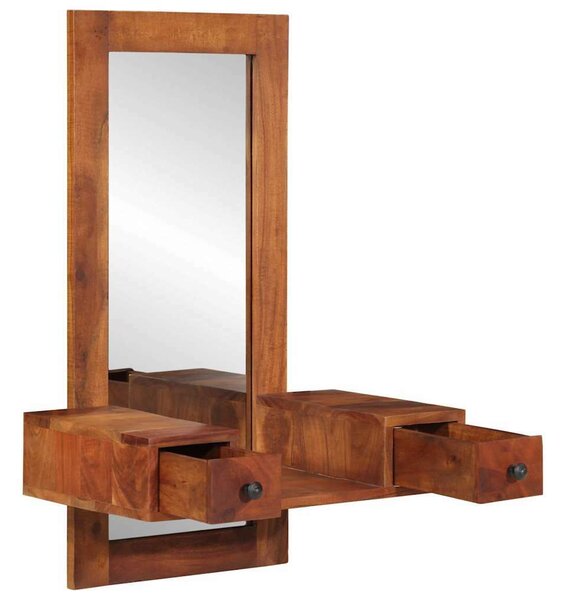 VidaXL fali tükör fiókokkal 60x33x90 cm tömör fa akácfa