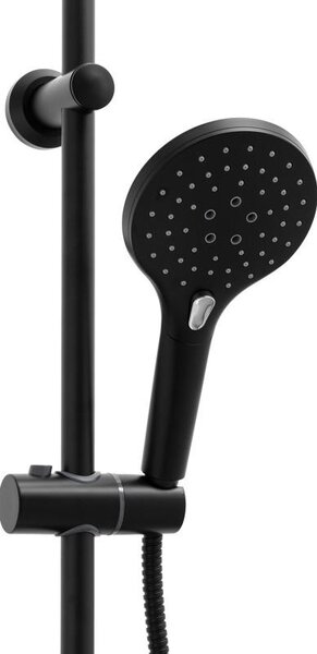 Erga Bergen, zuhanygarnitúra esőfejjel 25cm, fekete matt, ERG-YKA-BP.BERGEN 25 BLK
