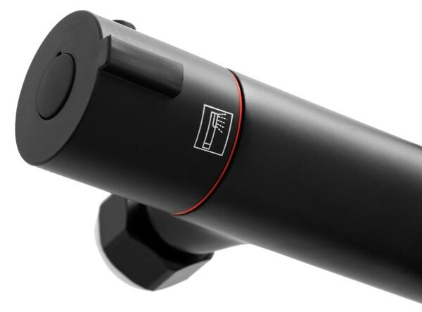 Erga Bergen Therm, zuhanygarnitúra termosztatikus csapteleppel és esőfejjel 25cm, fekete matt, ERG-YKA-BP.BERGEN-THERM-25-BLK