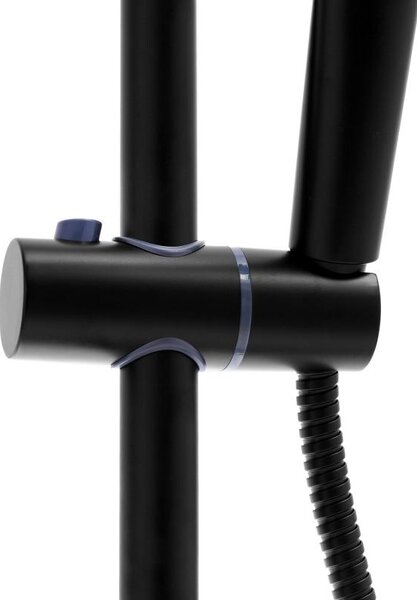 Erga Bergen, zuhanygarnitúra esőfejjel 25cm, fekete matt, ERG-YKA-BP.BERGEN 25 BLK