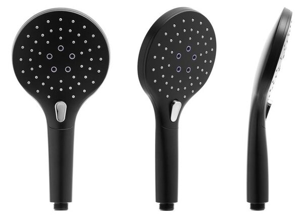 Erga Bergen, zuhanygarnitúra esőfejjel 25cm, fekete matt, ERG-YKA-BP.BERGEN 25 BLK