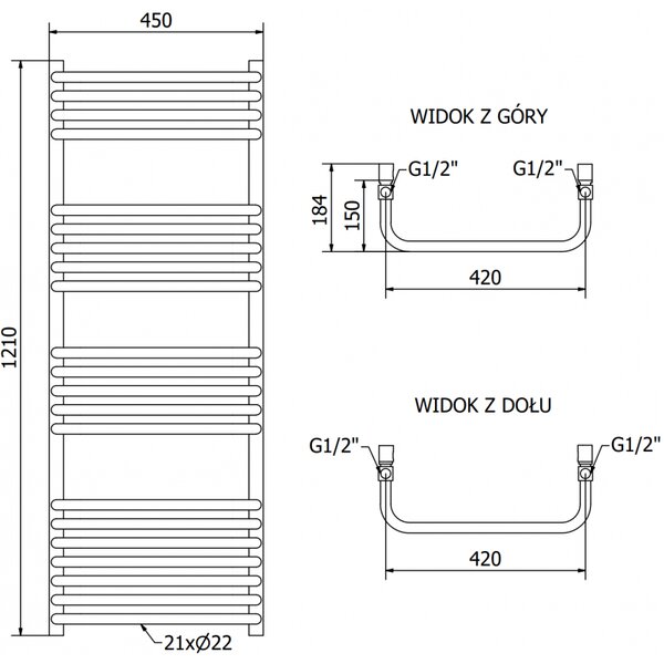 Mexen Apollo, elektromos fűtőelem 1210x450 mm + fűtőrúd 600 W, fehér, W117-1210-450-2600-20