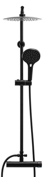 Erga Bergen, zuhanygarnitúra esőfejjel 25cm, fekete matt, ERG-YKA-BP.BERGEN 25 BLK