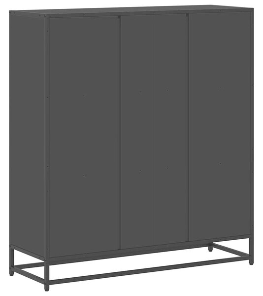 VidaXL fekete szerelt fa és fém könyvszekrény 97,5 x 33 x 107,5 cm