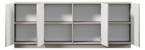 Lorini komód 200 cm négyajtós - kasmír / fekete T-bar fogantyúk