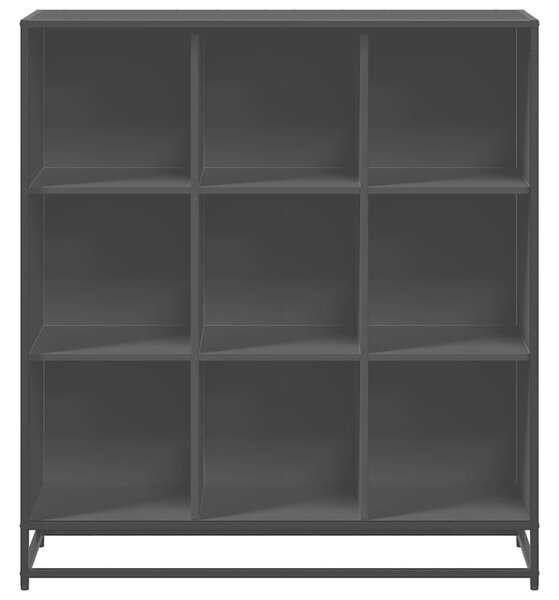 VidaXL fekete szerelt fa és fém könyvszekrény 97,5 x 33 x 107,5 cm